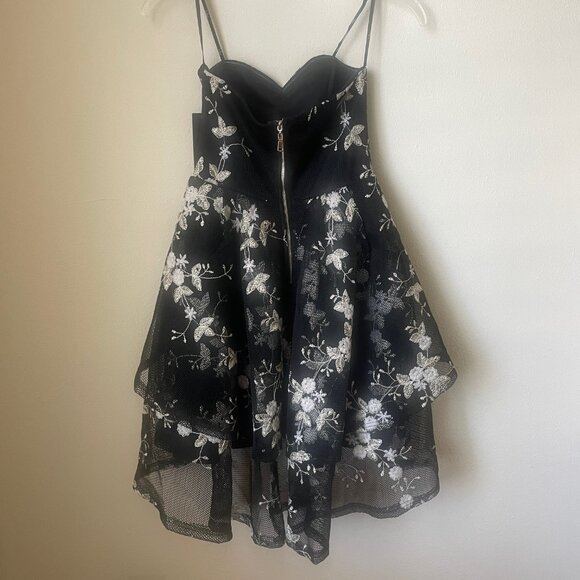 New Lulus Strapless Sweatheart High Low Little Black Dress Homecoming Size XS - Picture 2 of 6